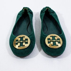 Tory Burch - Tree Green Suede Reva Ballet Flats